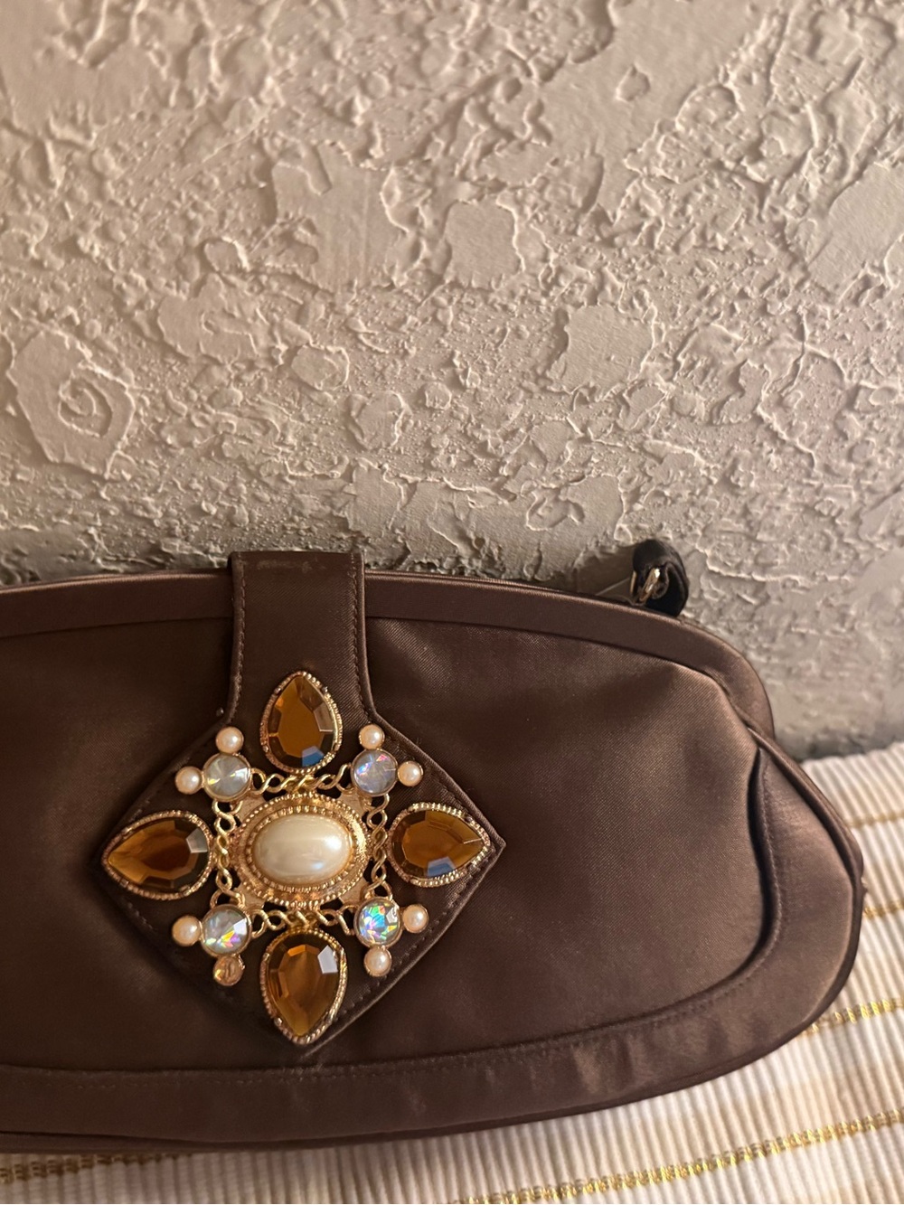 Kate Landry Women's Brown Jeweled Clutch Bag - New, never worn , tags still on.